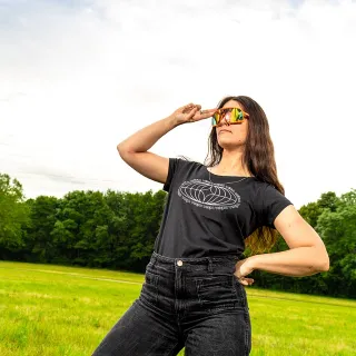 T-shirt femme noir - Méga Véga